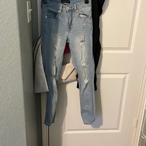 Blue skinny jeans ripped Aeropostale